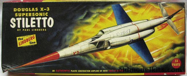 Lindberg 1/48 Douglas X-3 Stiletto, 530-98 plastic model kit